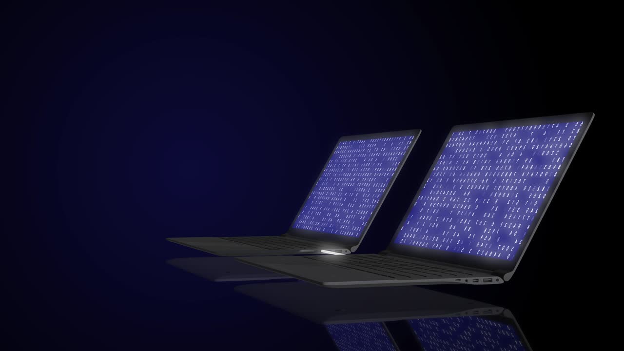 인터넷 연결을 가진 로컬 컴퓨터 네트워크 구조 통신의 4k 비디오