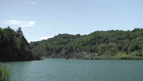 beautiful blue water lake in summer