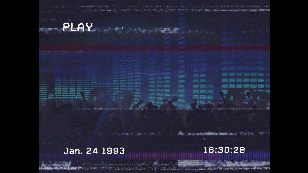 춤추는 군중의 빈티지 비디오