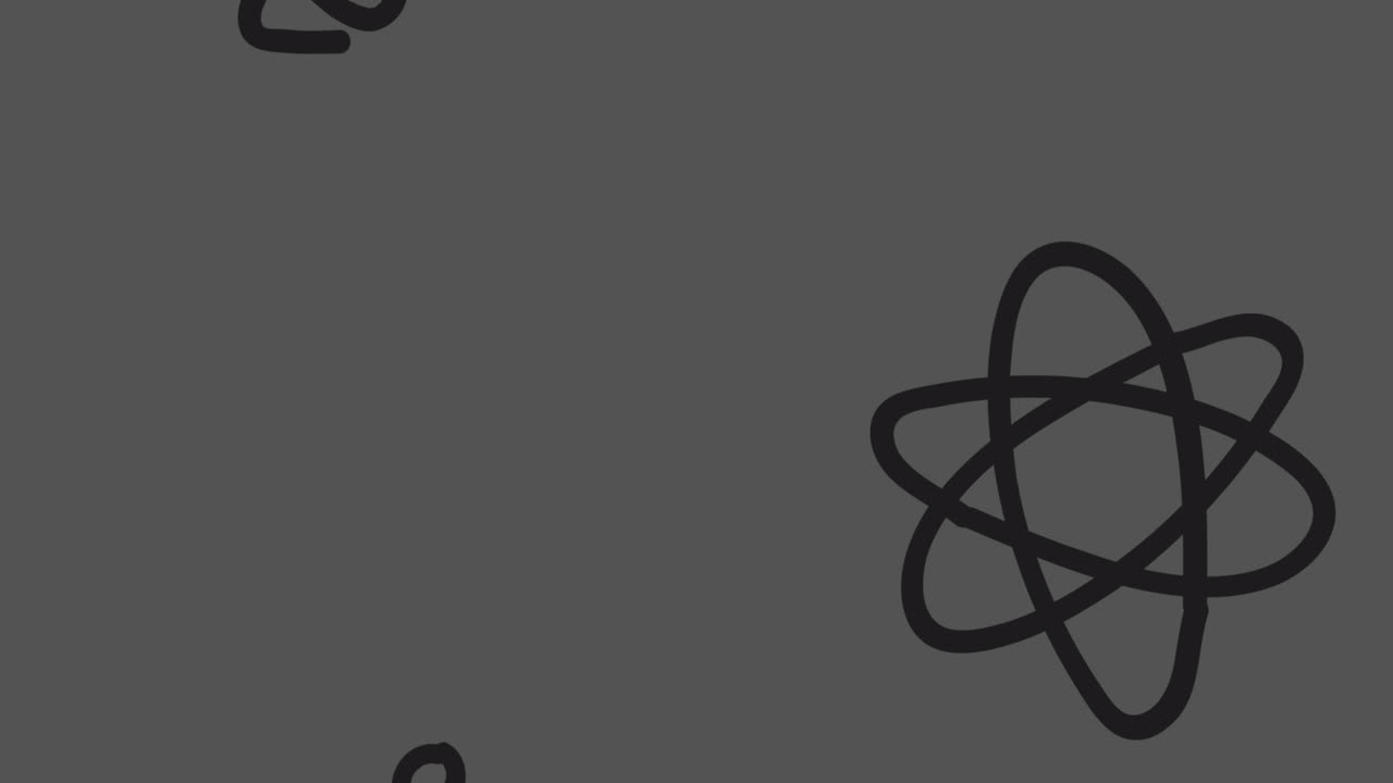 Animation of falling molecules over dark background