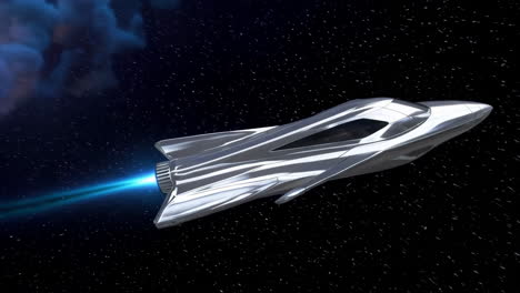 metallic spaceship in space