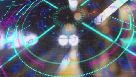 animación del procesamiento de datos sobre el subsuelo