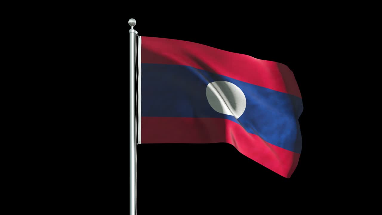 animación de fondo de la bandera de laos en 4k