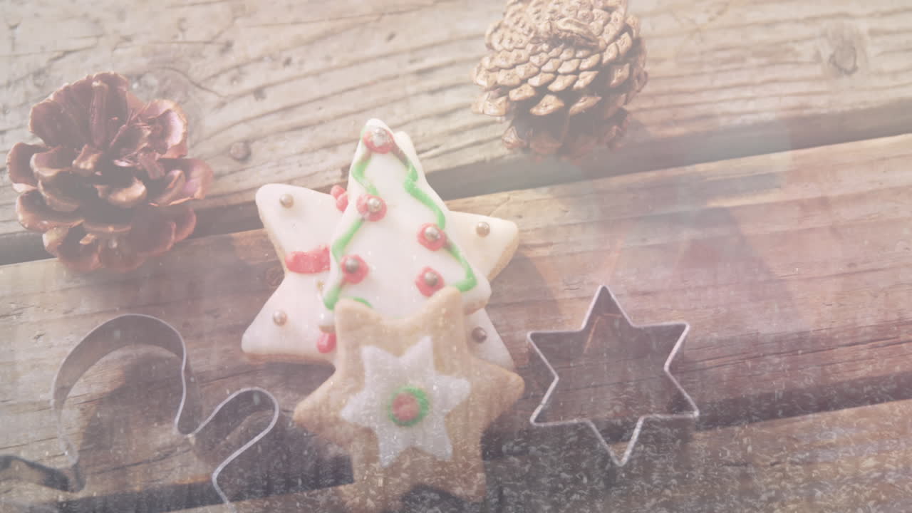 크리스마스 장식 위에 겨울 풍경의 애니메이션