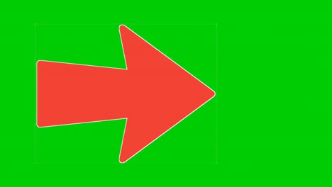 Animation-Red-Arrow-sign-symbol-on-green-screen,-red-color-cartoon-arrow-pointing-right-side