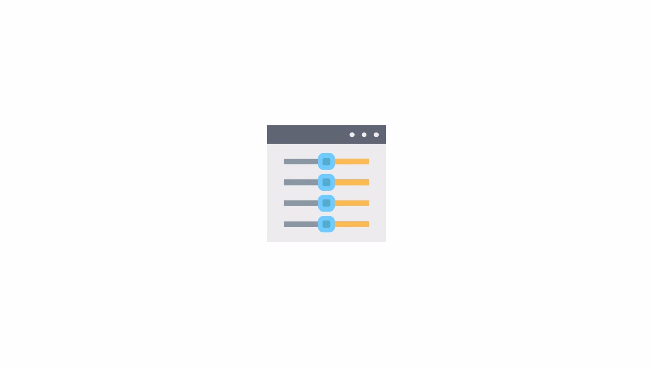 Animated Sliders Control Panel Icon for User Interface