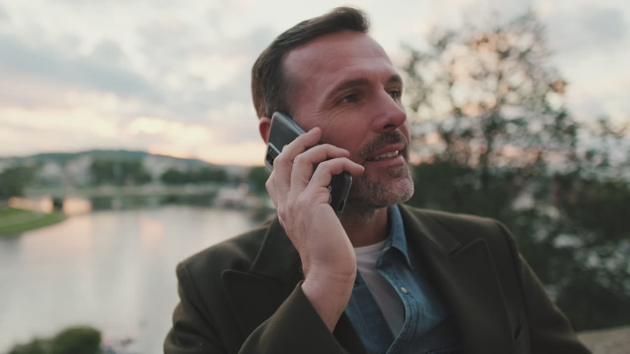 Man on a phone call outdoors