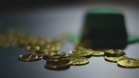 Studio-Shot-Of-Green-Leprechaun-Top-Hat-And-Piles-Of-Gold-Coins-To-Celebrate-St-Patricks-Day-4