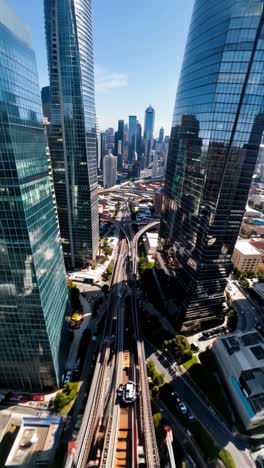 elevated urban transportation system in san francisco cityscape