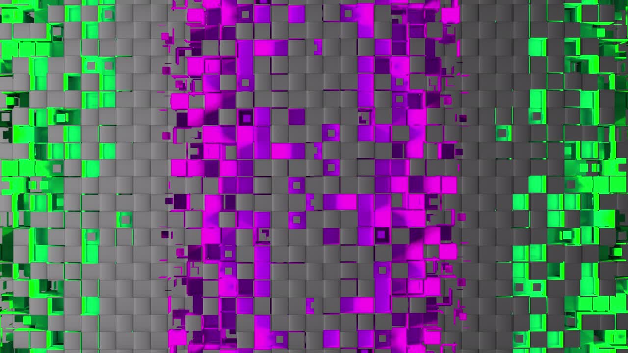 Abstract strips of square mosaic cells on carbon background
