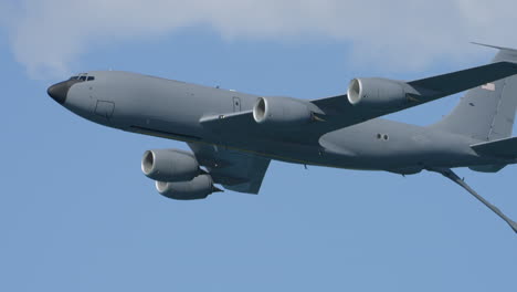 usaf multi-role kc-30 air refueling tanker with boom deployed ready for a reciever