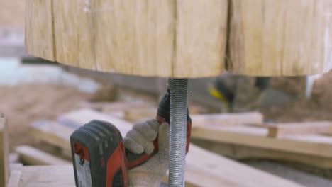 installing a wooden support structure