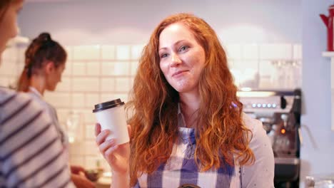 female barista taking an order