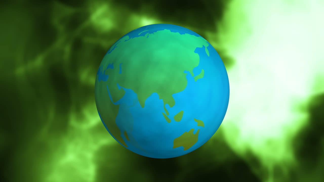 animación de rastros de luz con globo sobre fondo negro