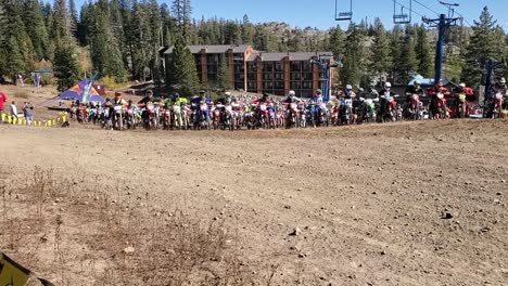 the start of a dirt bike race