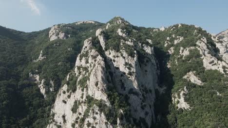 Flying toward the cliffs of Mount Terminio in Campania, Italy.