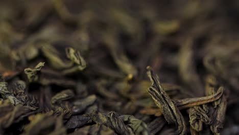 close-up of dried black tea leaves