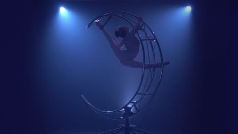 acrobat in aerial hoop performance