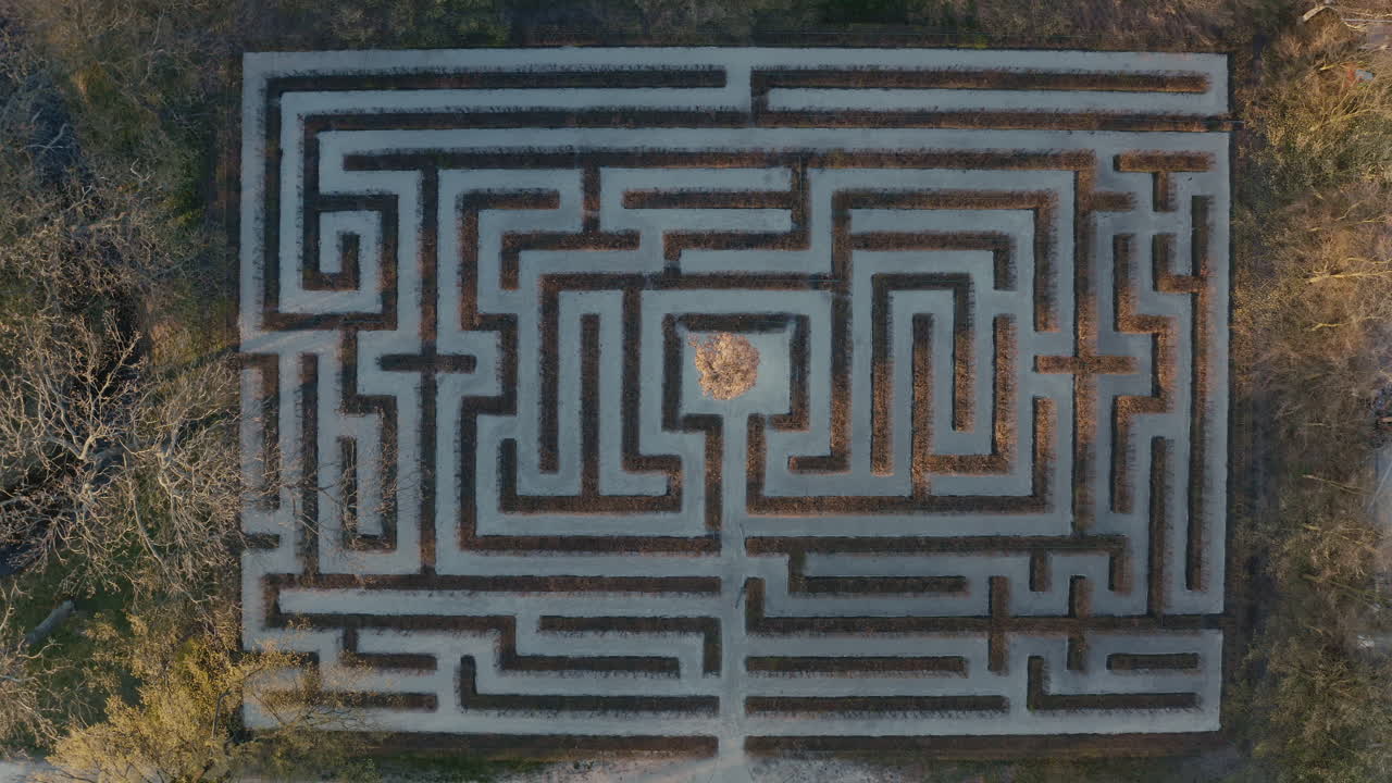 Aerial View of a Large Garden Maze
