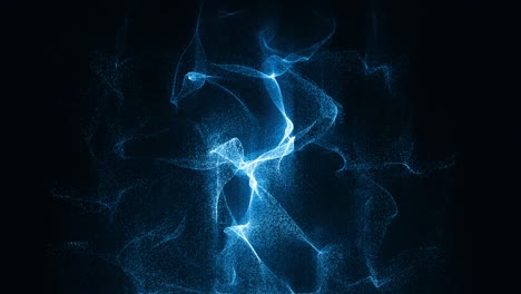 motion graphic of blue lighting particle wave levitation abstract background