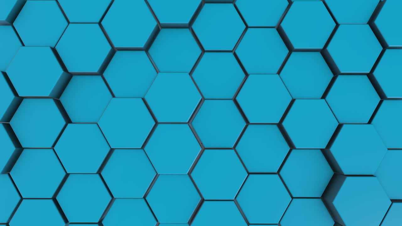 fondo de movimiento hexagonal abstracto azul. bucle sin costuras, 4k