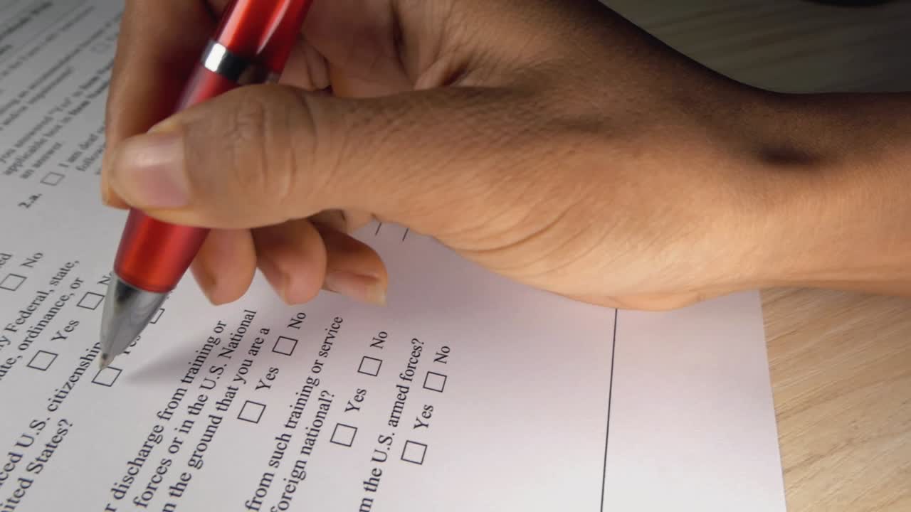 marcar casillas en un formulario de solicitud importante