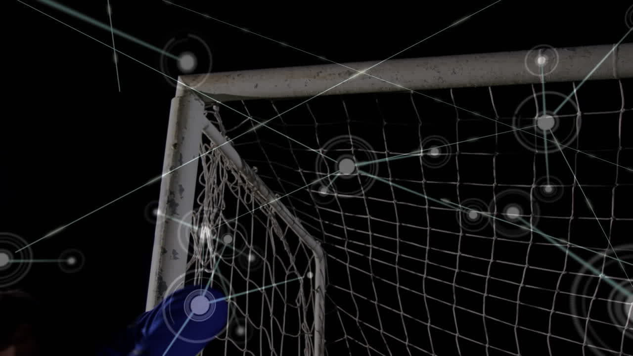 conexiones de red con el portero de fútbol