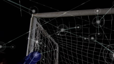network connections with football goalkeeper