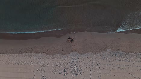 high angle view of beach coastline with panning to the right at 60fps