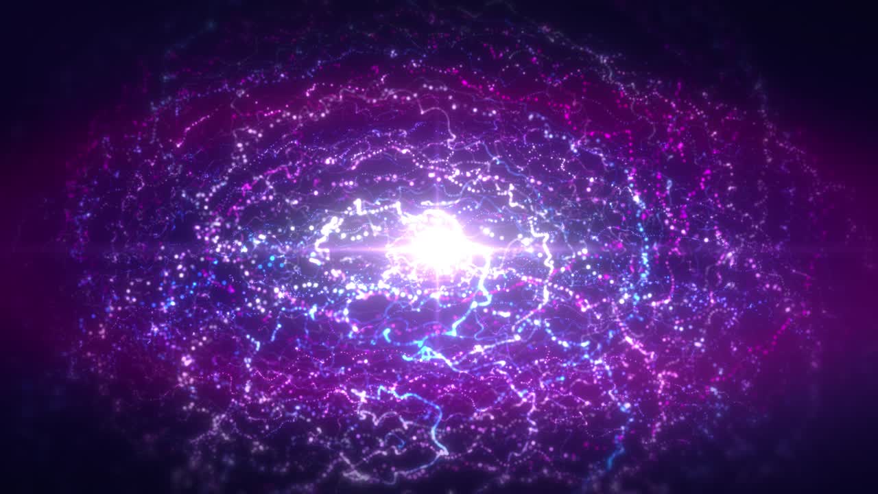 Sfondo spaziale galattico fantasy: animazione astratta 3D con movimento rotatorio