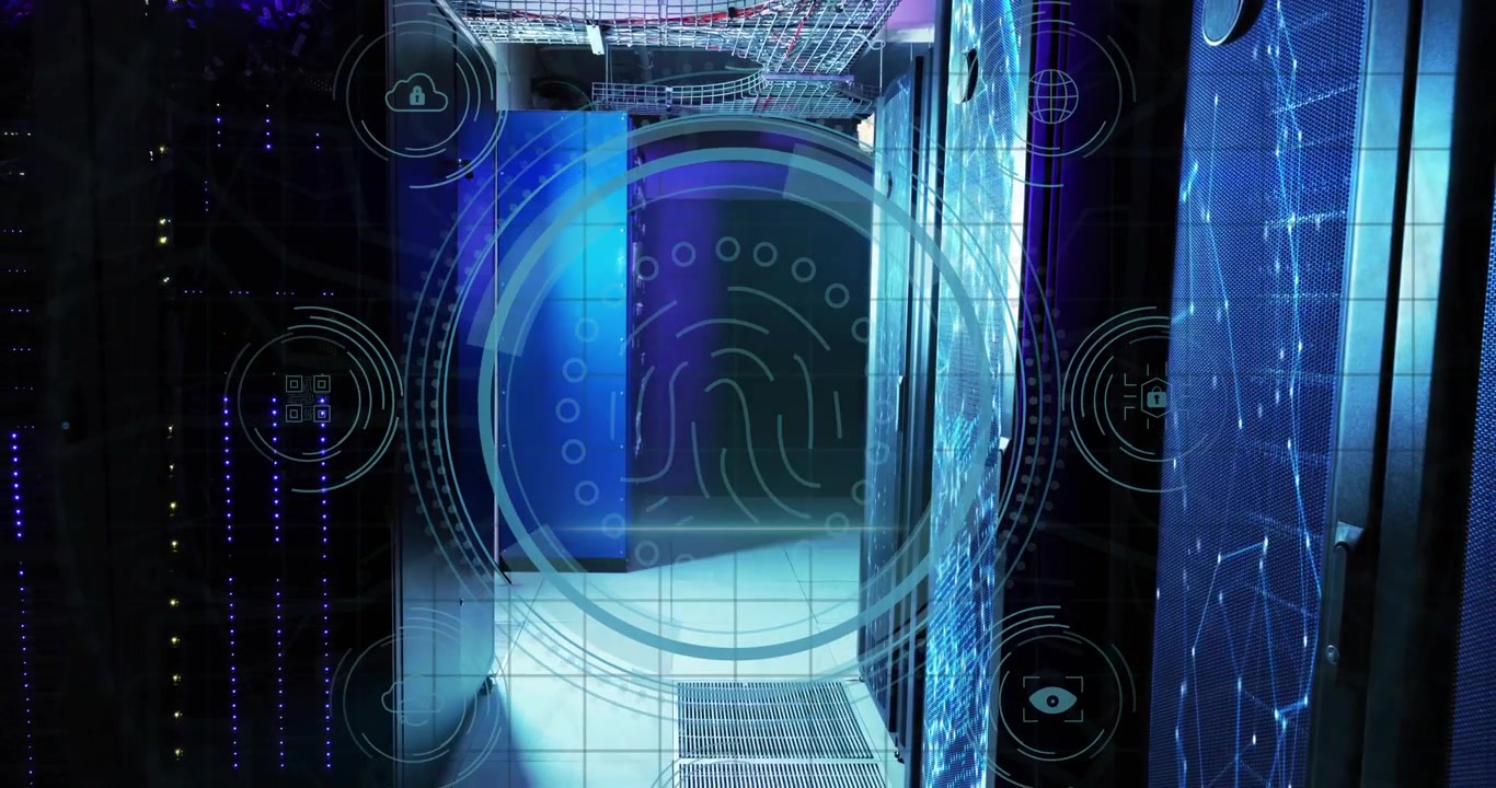 Digital Data Protection Concept in Modern Server Room