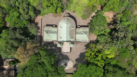 town hall museum closeup to wide drone view in kolhapur in maharashtra