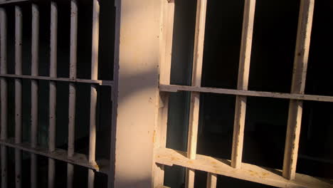 alcatraz federal penitentiary, closed prison cell doors on sunny day, california usa