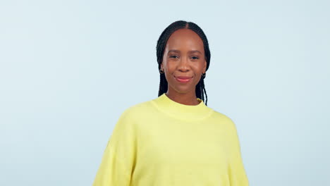 Face,-heart-and-hands-of-black-woman-in-studio