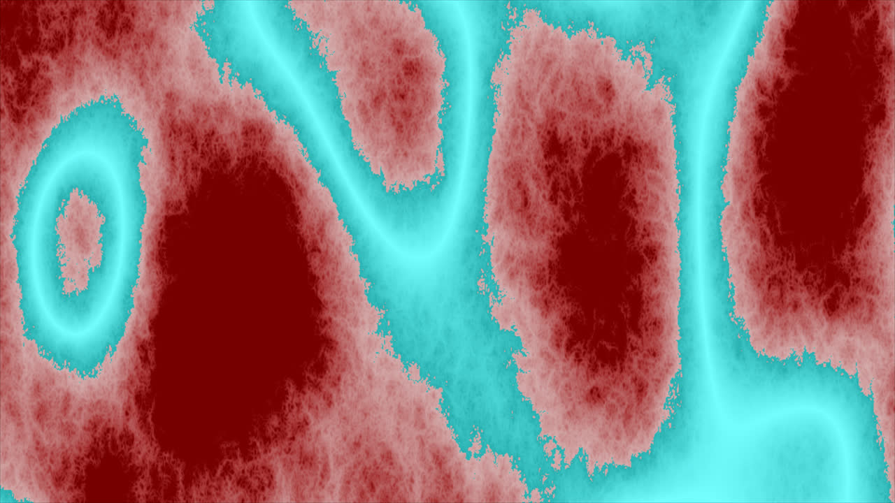 animaciones en bucle de un diseño amorfo u orgánico rojo y aguamarina