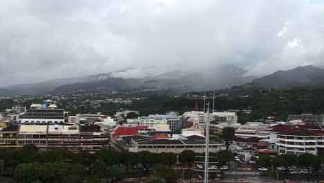 Cityscape-of-Papeete,-modern-capital-city-of-French-Polynesia---Tahiti-island