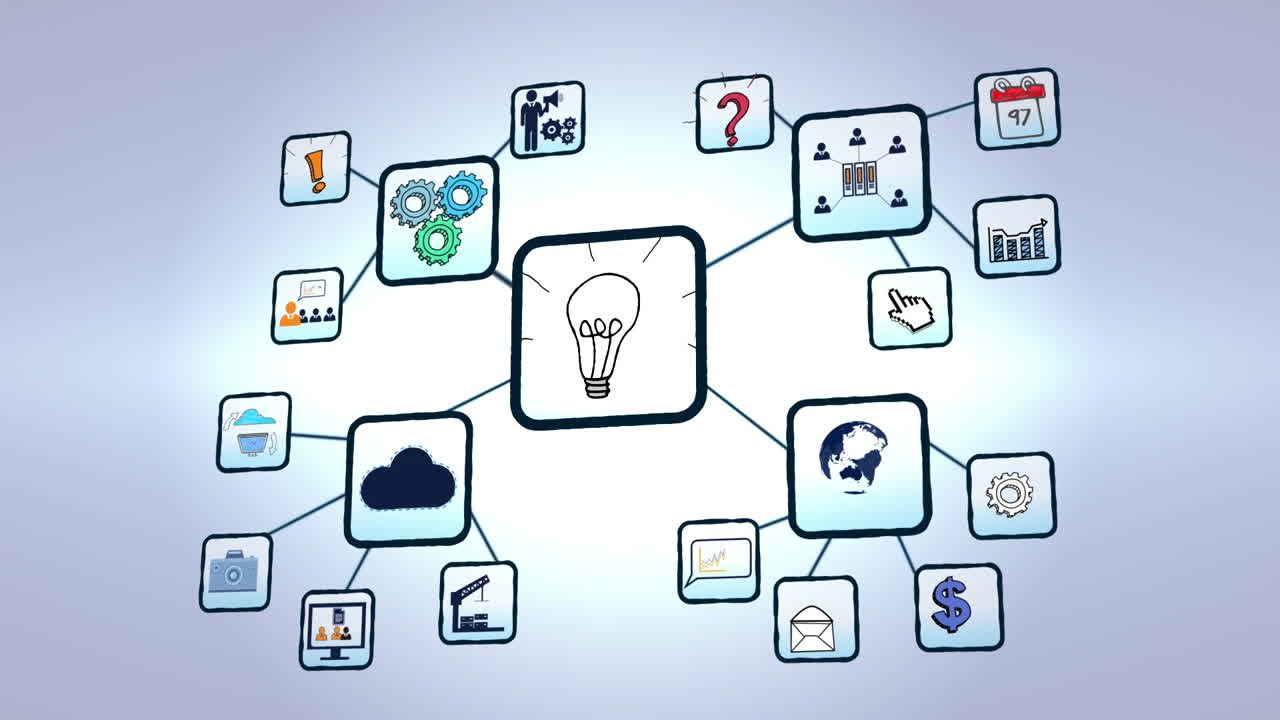 menú de interfaz de la aplicación con gráficos en movimiento
