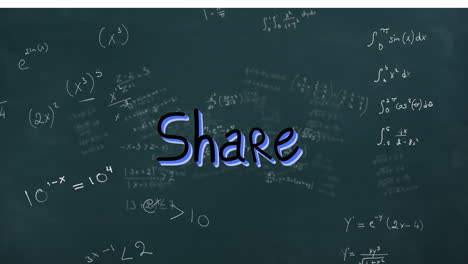 animation of share over green background with math formulas