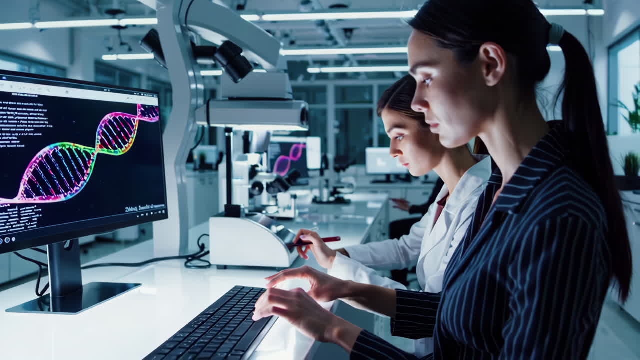 Female Scientists Working in a Modern Laboratory