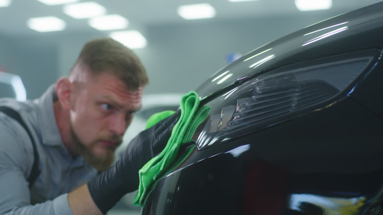 차고에서 자동차 세부 사항