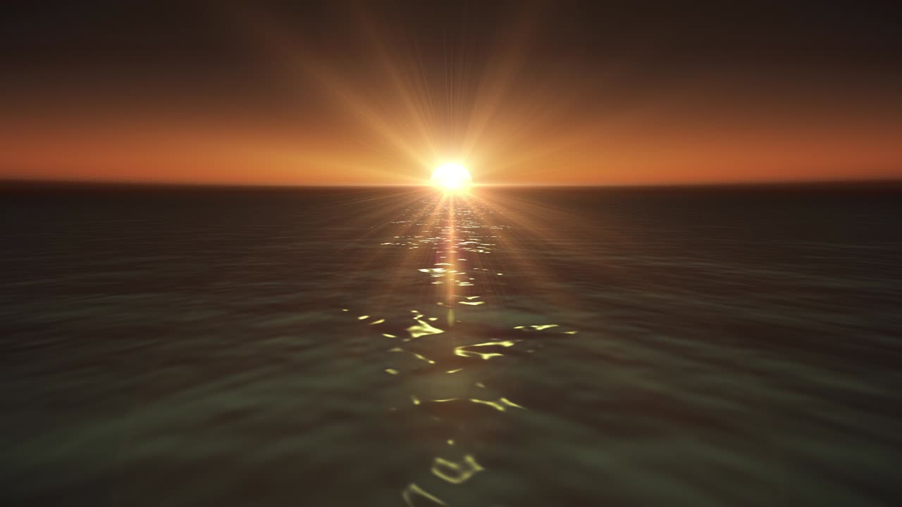 ángulo amplio océano oscuro cielo cálido rayos del sol bucle