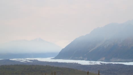 view of scenic landscape with icecaps along the alaskan highway heading towards anchorage alaska