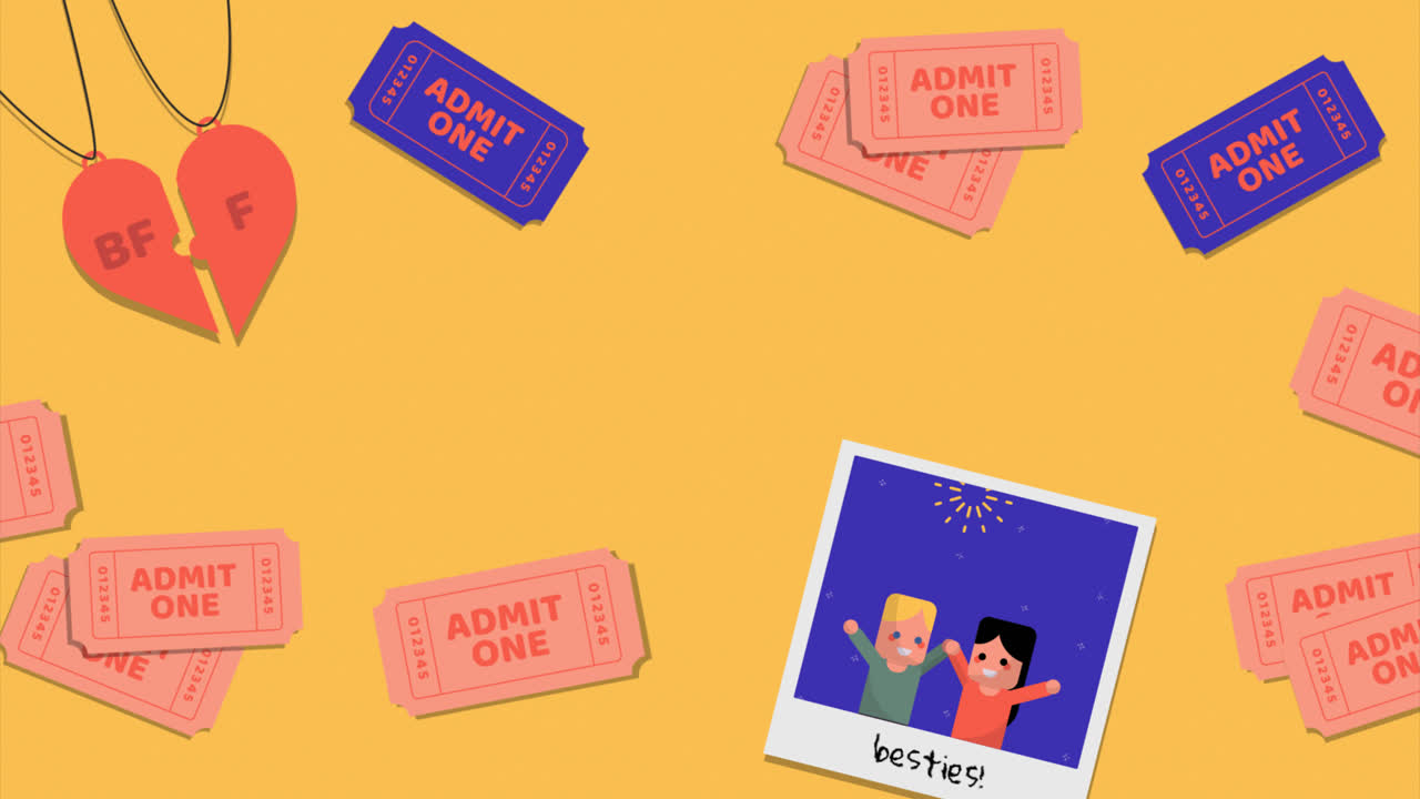 창의적인 우정의 날 배경의 모션 그래픽