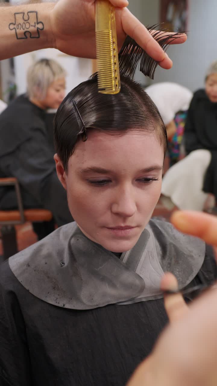 Haircut and styling session