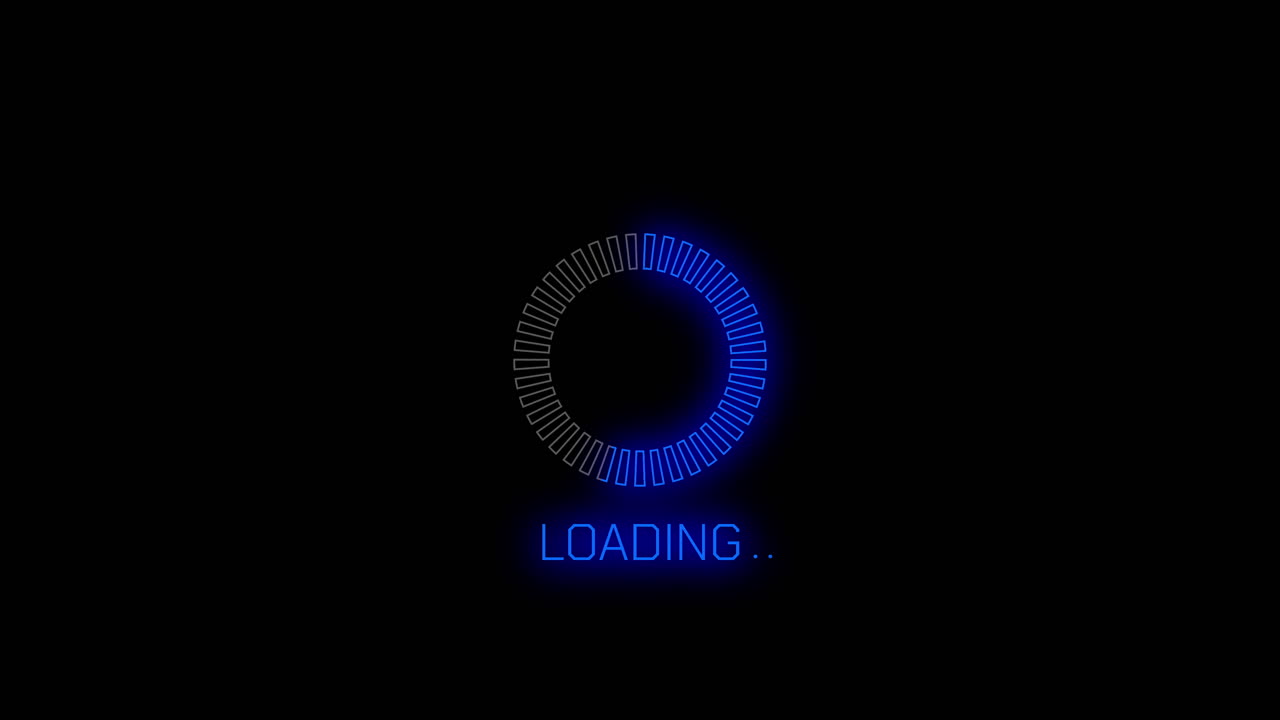 Blue Circular Loading Animation with Progress Bar