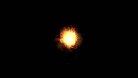 explosion bomb fire, black screen smoke effect, animation 4k