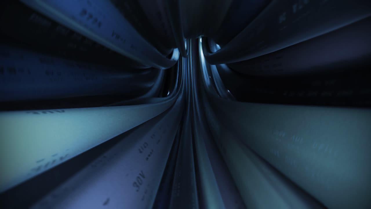 Wires cables fly through data internet power grid electric circuit fiber 4k