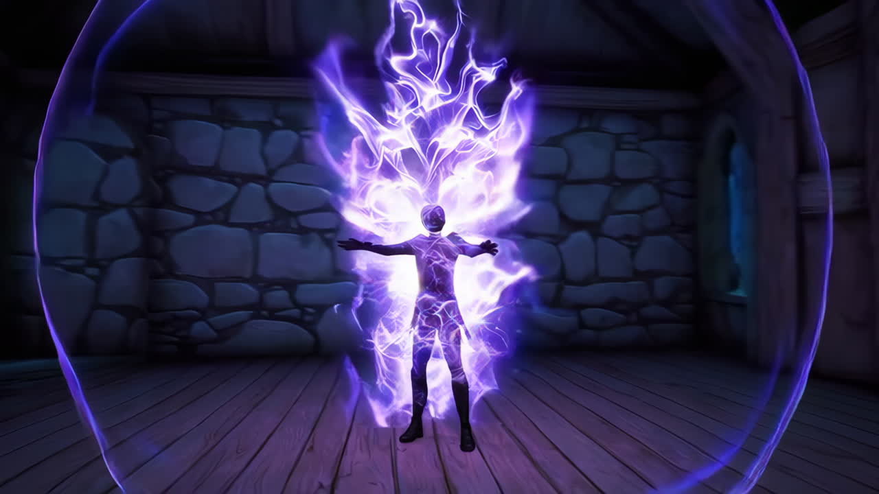 Powerful Fantasy Character with Glowing Magic Aura