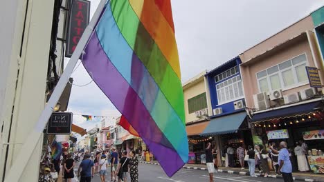 lgbtq+ pride celebration in a thai street