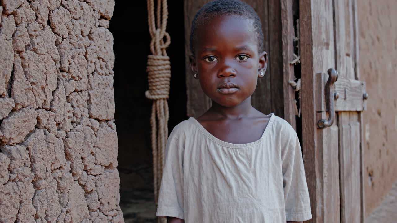 Young Girl in an African Village